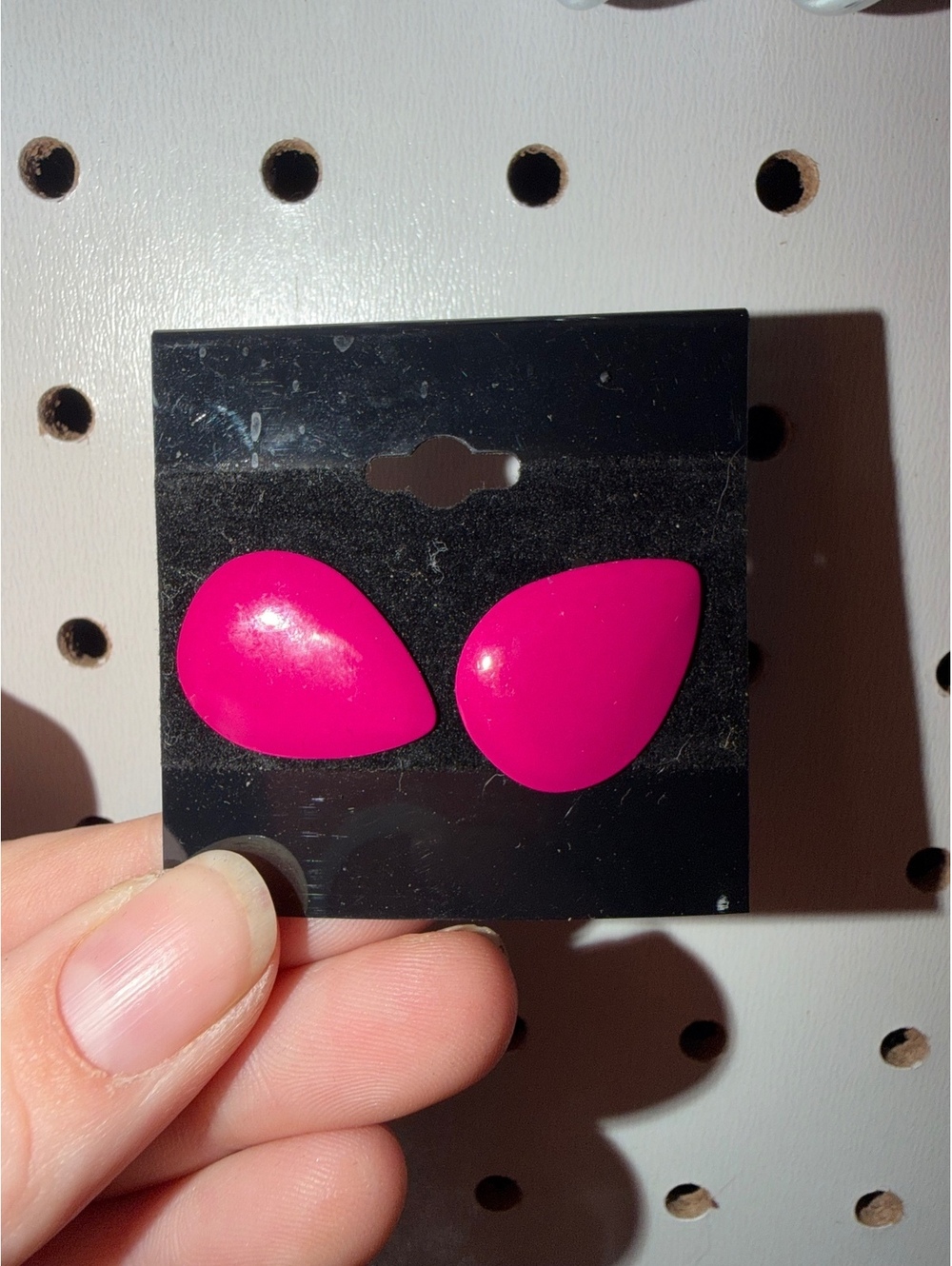 Bright Pink Teardrop Stud Earrings - Bold & Fun Accessory